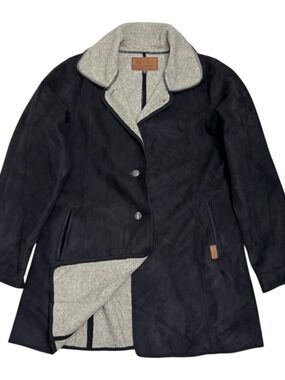 OUTBACK TRADING CO Micro Suede Swing Coat Sherpa Fleece Jacket Womens XL